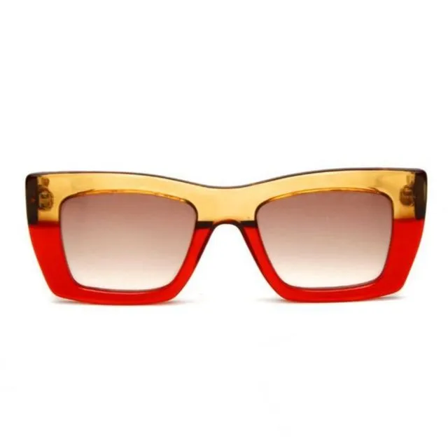 G79 - Gustavo Eyewear - Translucent Amber and Red