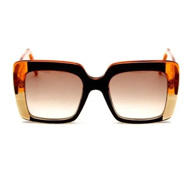 G59 - Gustavo Eyewear - Translucent Amber/Beige and Black