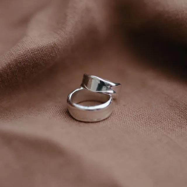 Recycled Silver Chunky Melt Ring