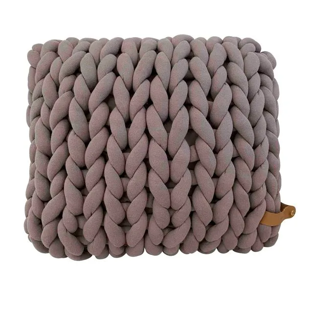XXL Chunky Knit Pillow Cotton Tube, Taupe