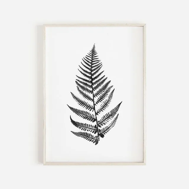 Fern Leaf Monochrome Print | Botanical Wall Art