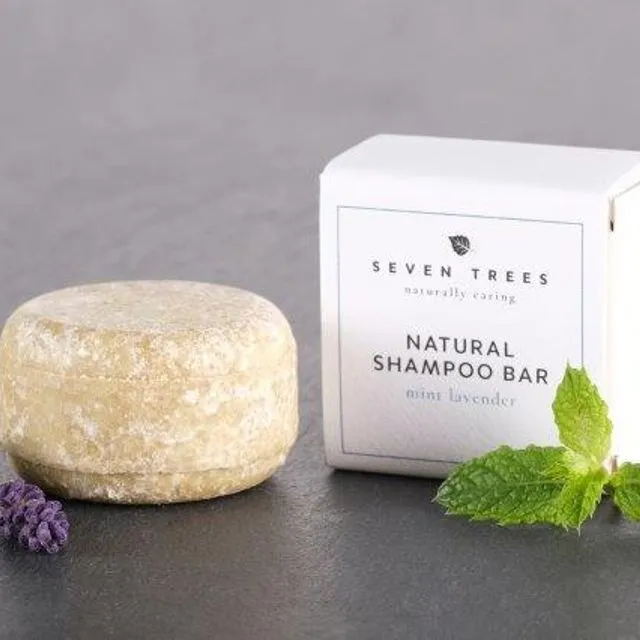 MINT LAVENDER - Solid hair shampoo with camellia oil and essential lavender and mint oil: 60g