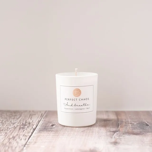 Travel Candle -Peppermint, Lemongrass and Basil: 85 g