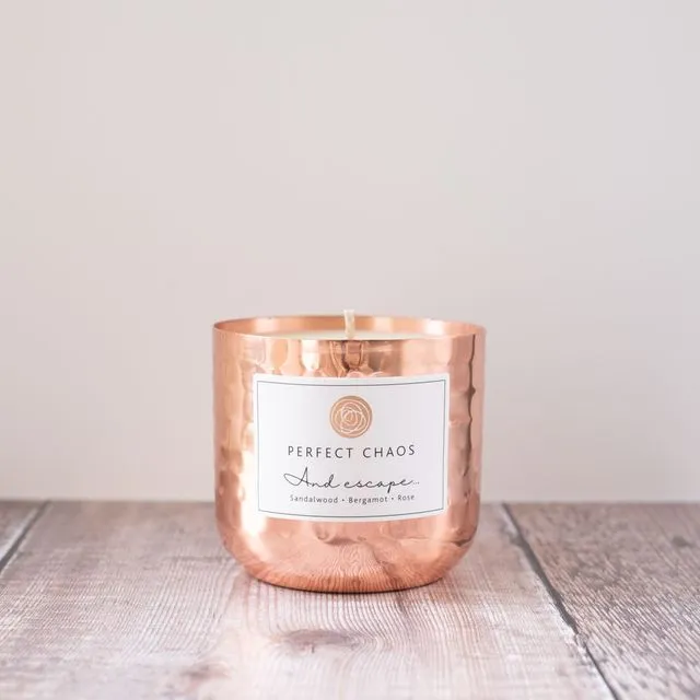 Copper pot Candle - Sandalwood, Bergamot and Rose