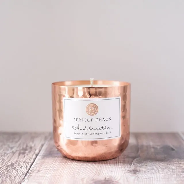 Copper pot Candle - Peppermint, Lemongrass and Basil
