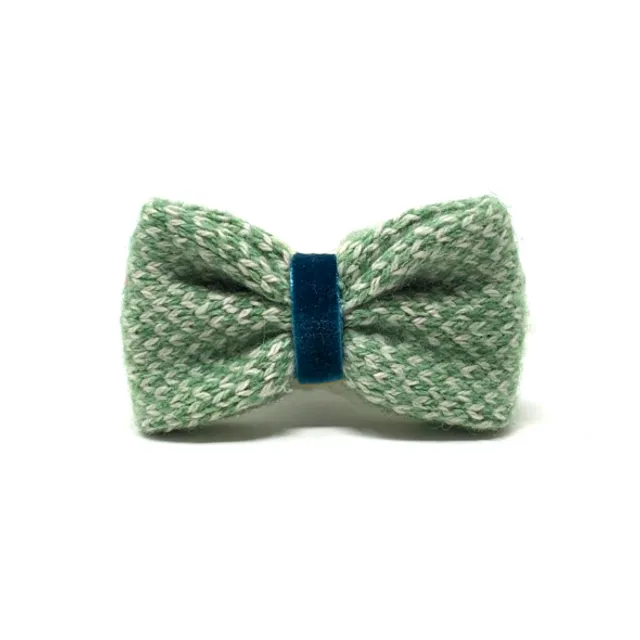 Green & Dove - Harris Design - Handmade Dog Bow Tie