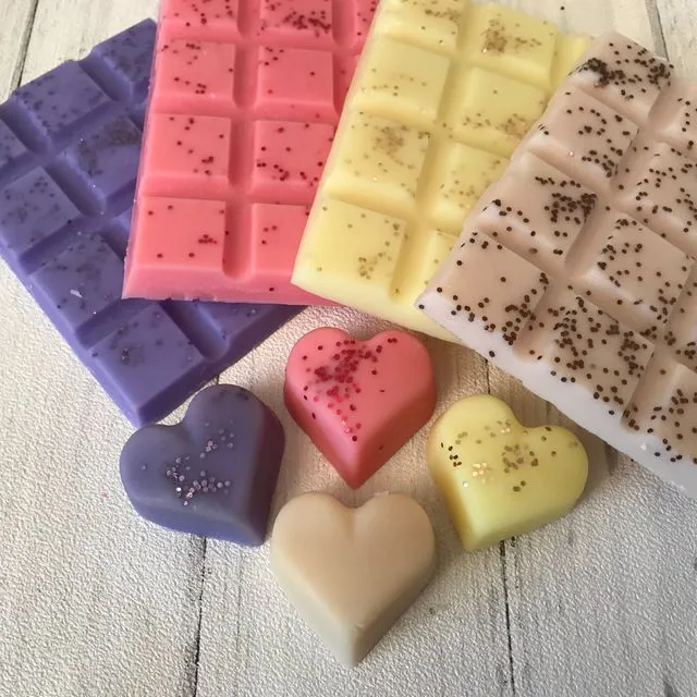 Wax Melts Bars or hearts with Fragrance Oil