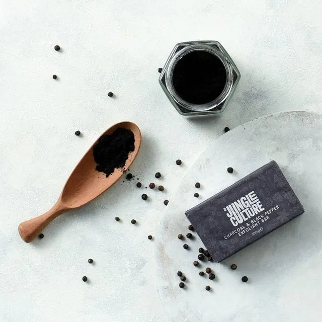 Shaving Soap Bar - Zero Waste Luxurious Handmade Soap (Charcoal & Cracked Black Pepper)