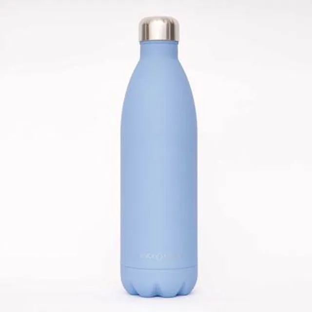 Stainless Steel Vacuum Flask With Soft-Touch Coating (Blue) - 1 Liter