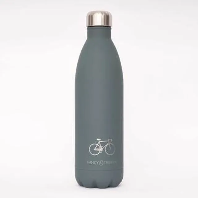 Stainless Steel Vacuum Flask With Soft-Touch Coating (Gray) - 1 Liter