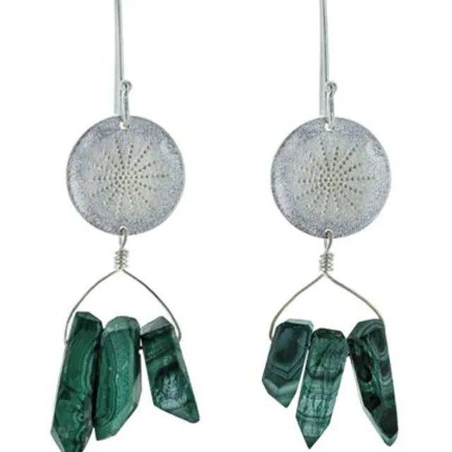 The Puri Earrings with Malachite