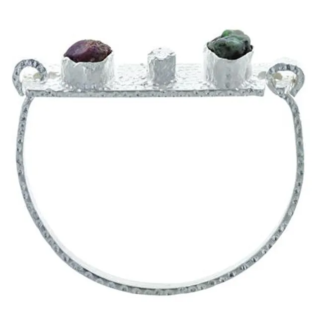 The Lesley Bracelet with Raw Ruby and Emerald