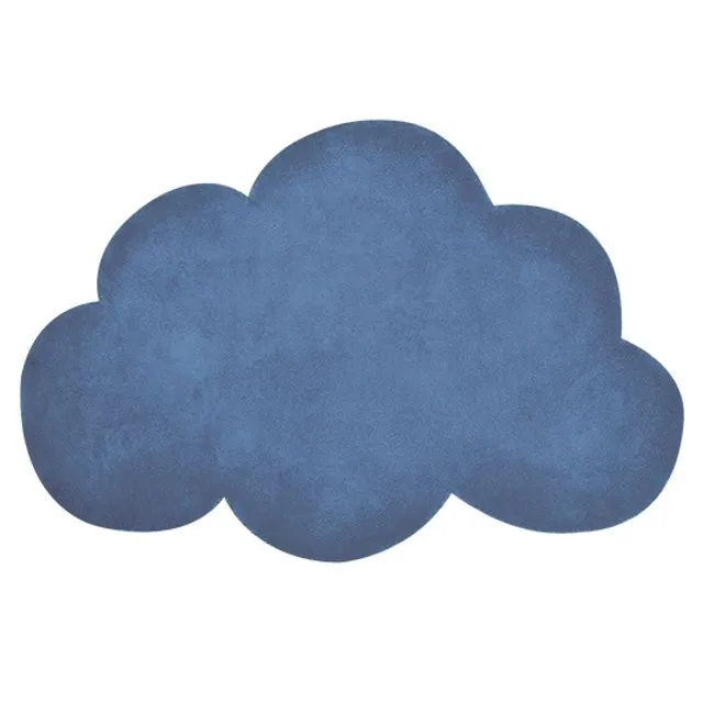 Navy blue cloud boy bedroom rug