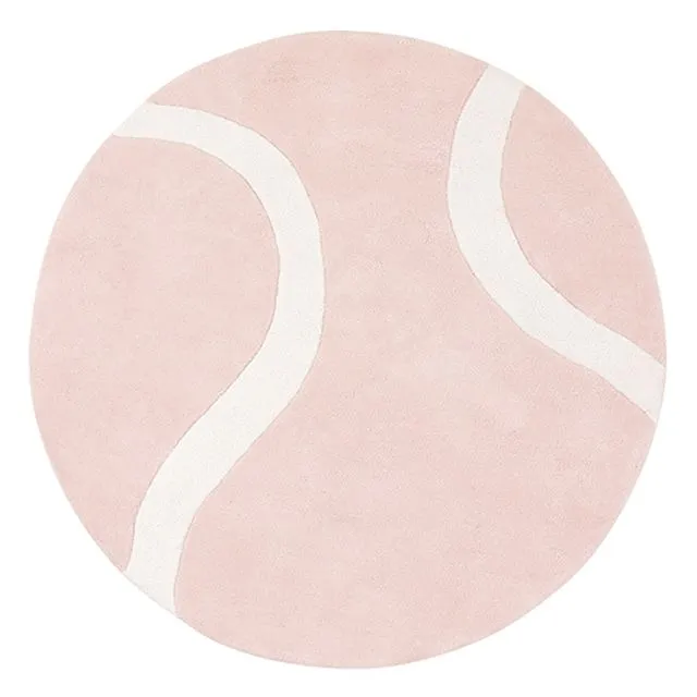Round pink tennis ball rugs