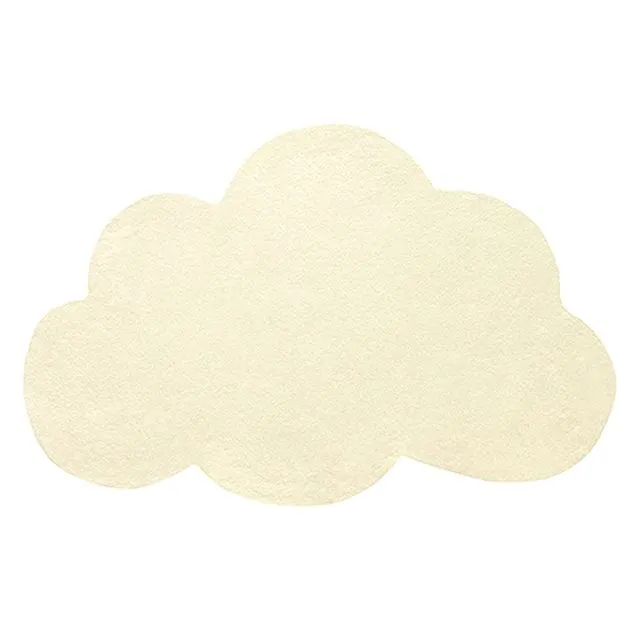 Pastel yellow cloud baby rug