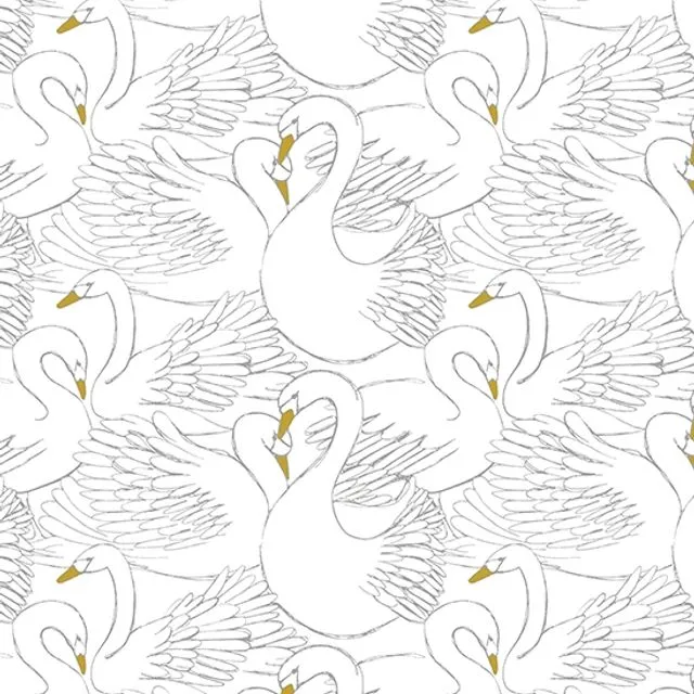 Vintage swans wallpaper