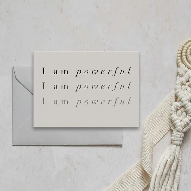 I AM POWERFUL Affirmation Mantra Note Card | Eco Friendly