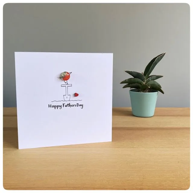 Happy Father’s Day Greeting Card with glass bird