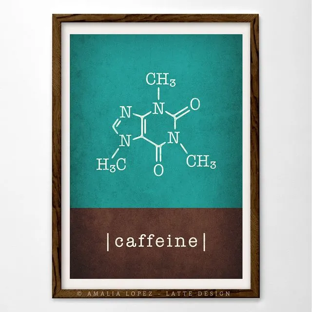 Caffeine molecule Art print