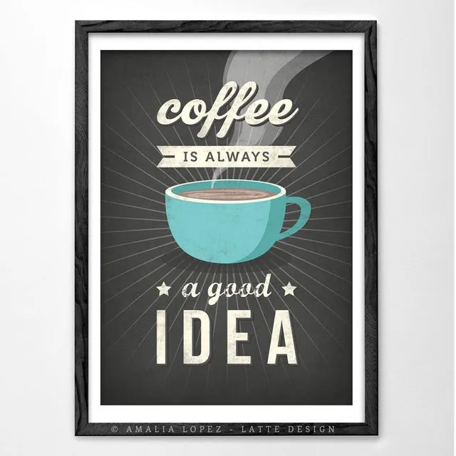 Coffee is always a good idea print. Coffee art print