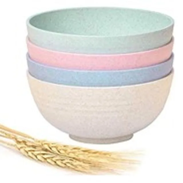 Cereal Bowls Made of Bioplastic - Sets of 4 (Made From Recycled Wheat)