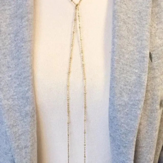 Long necklace gold with small balls