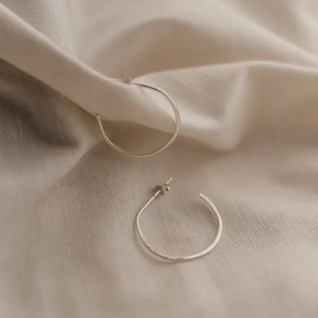 Recycled Sterling Silver Free-Formed Open Hoops