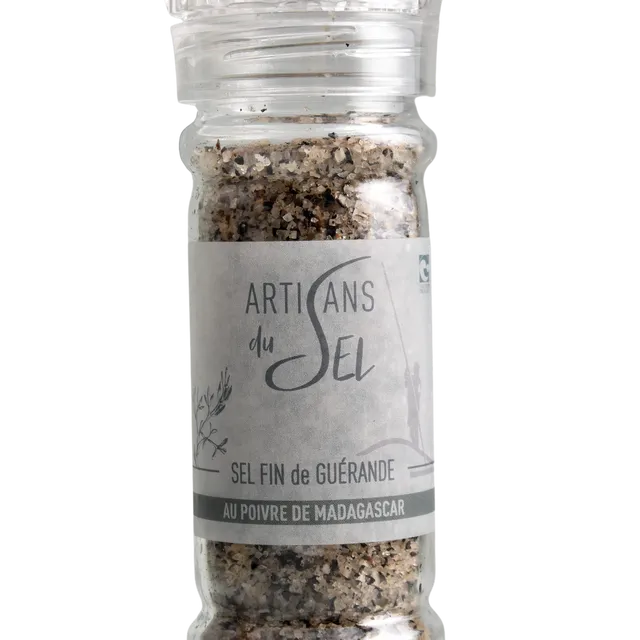 Fine salt mill with black pepper from Madagascar 80g (Pack of 9)