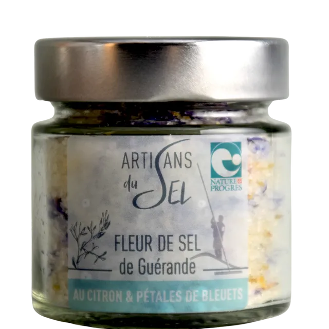 Fleur de Sel with lemon and blueberry petals 85g (Pack of 12)