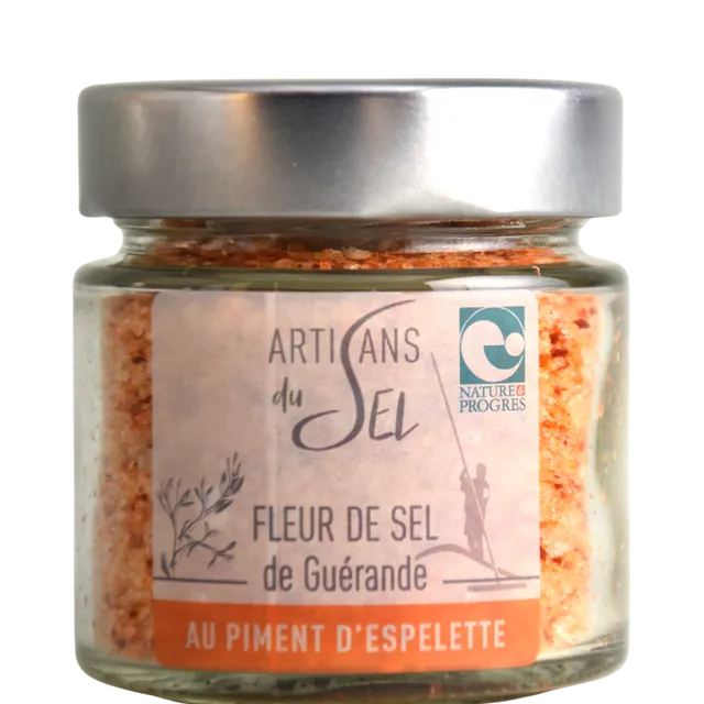 Fleur de Sel from Guérande with Espelette pepper 85g (Pack of 12)