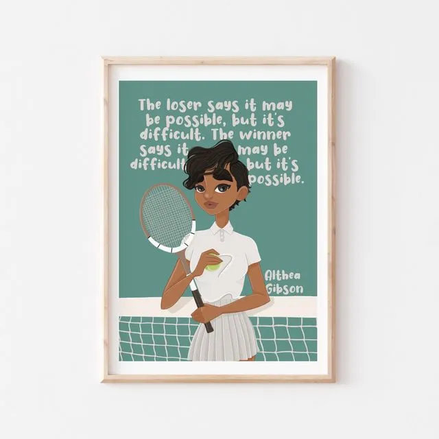 Althea Gibson Tennis Wall Art Print
