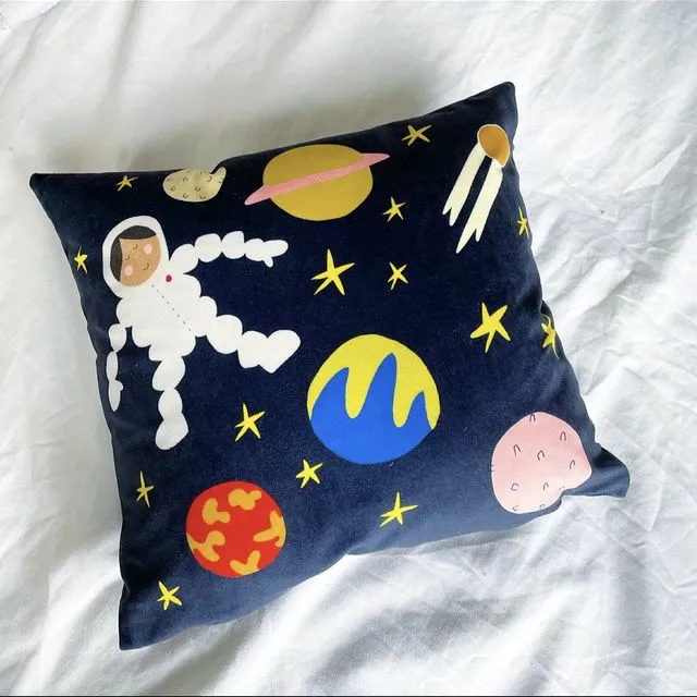 Astronaut Velvet Cushion 12x12