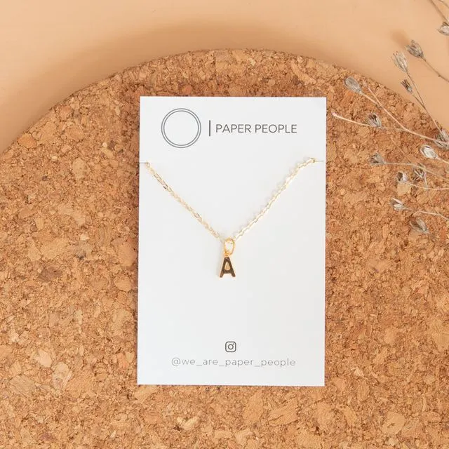 Initial Letter Necklace - Cable Chain