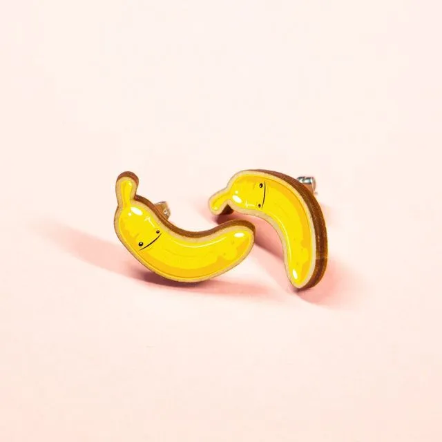 Joe Bananas – Wooden Stud Earrings