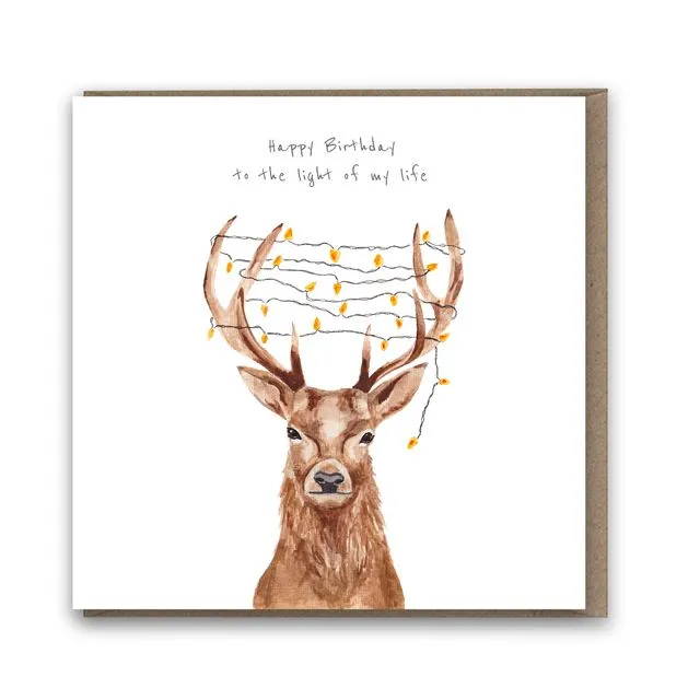 Deer in Fairy Lights card