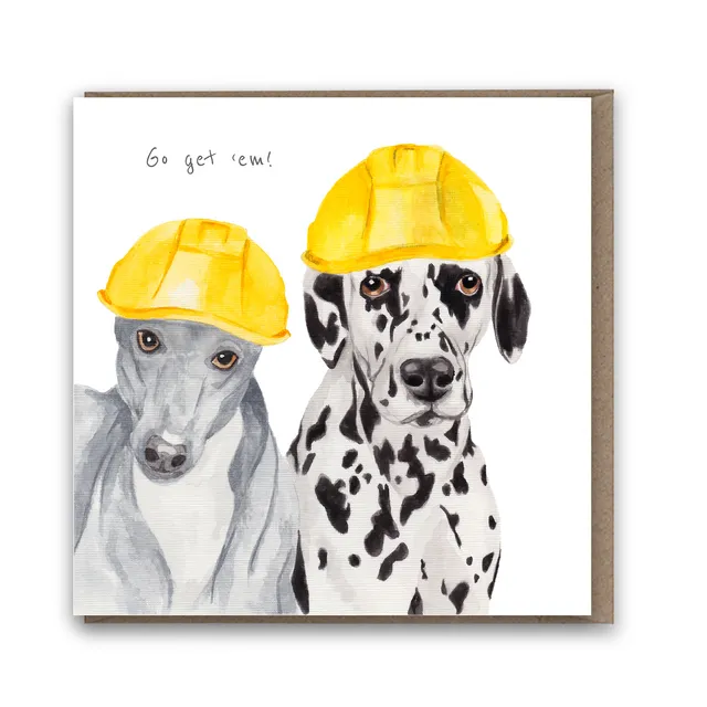 Dogs in Hard Hats card