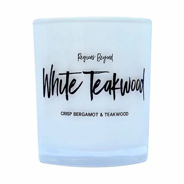White Teakwood Candle