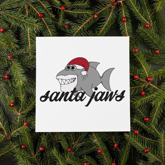 Santa Jaws Christmas Card