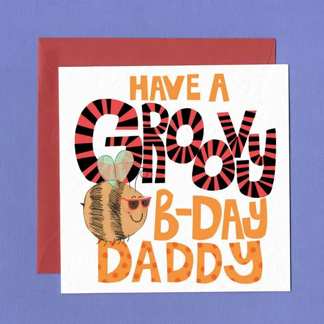 GROOVY DADDY Greetings Card