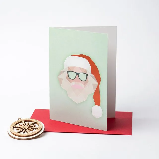 Low Poly Santa - Greeting Card - Case of 5