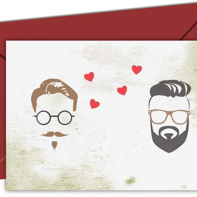 Hipster Gay Love Greeting Card