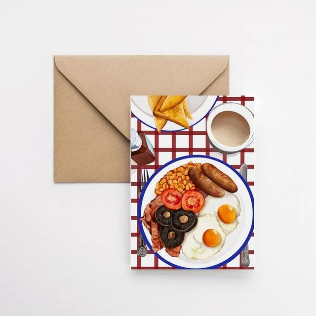 Fry up/full English breakfast A6 greeting card