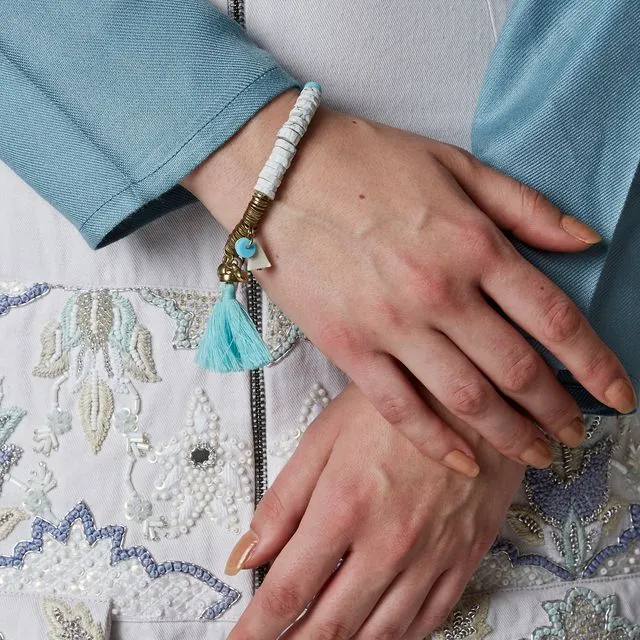 Sequin Charm Bracelet in Blue