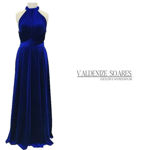 Royal blue velvet dress, multiway dress, infinity dress, bridesmaid dress, prom dress, evening dress, convertible dress, party dress