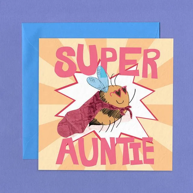 SUPER AUNTIE BEE Greetings Card