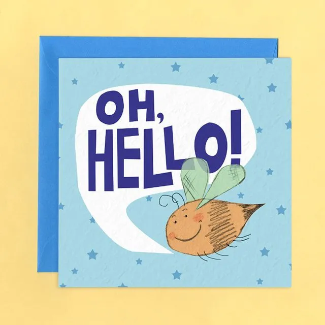 OH HELLO BLANK BEE Greetings Card