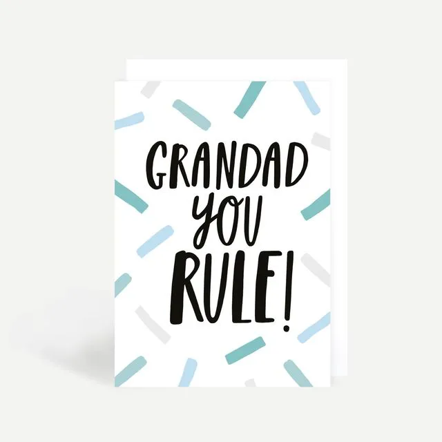 Grandad You Rule! Greeting Card (Pack of 6)