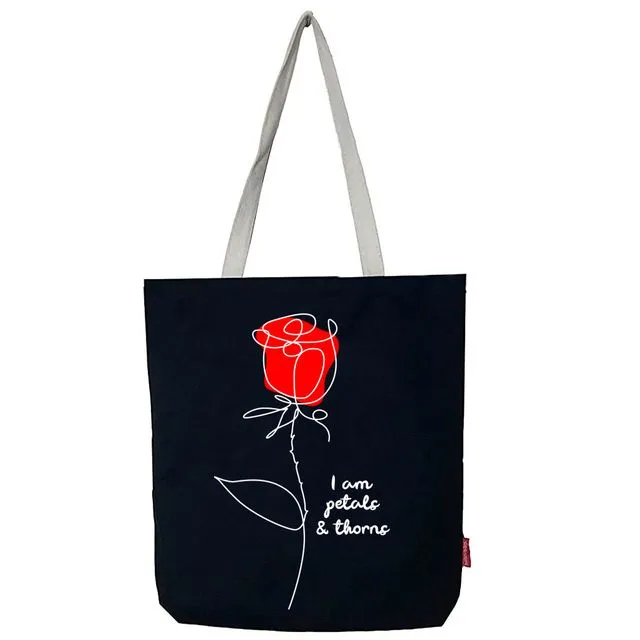 Tote bag "I am petals and thorns"
