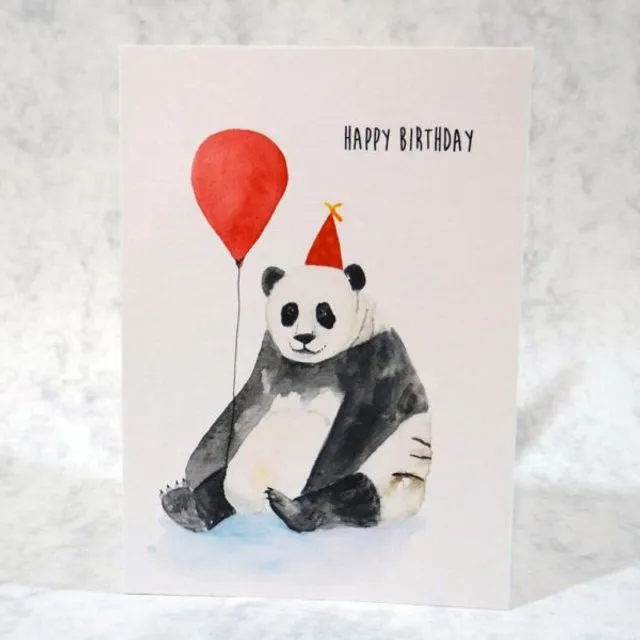 Panda Balloon Birthday Card