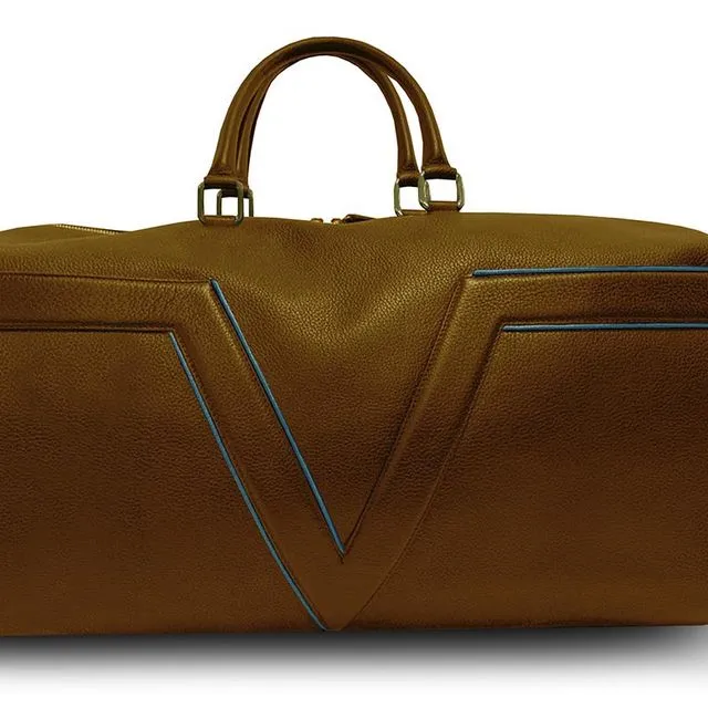 Brown - Travel Bag VLx - Blue Outlines